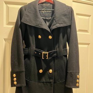 Guess, Trench Coat, Black, Size Medium